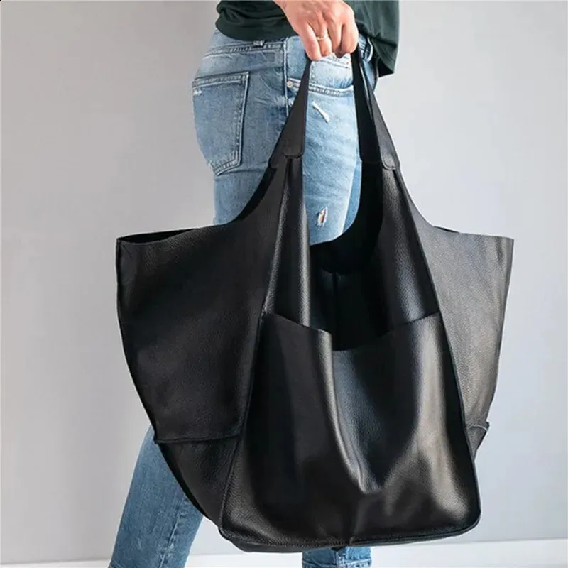 Borsa a tracolla grande in pelle PU da donna, borsa da lavoro, borsa a tracolla morbida, borsa oversize da donna, bolsa feminina_voghion.com