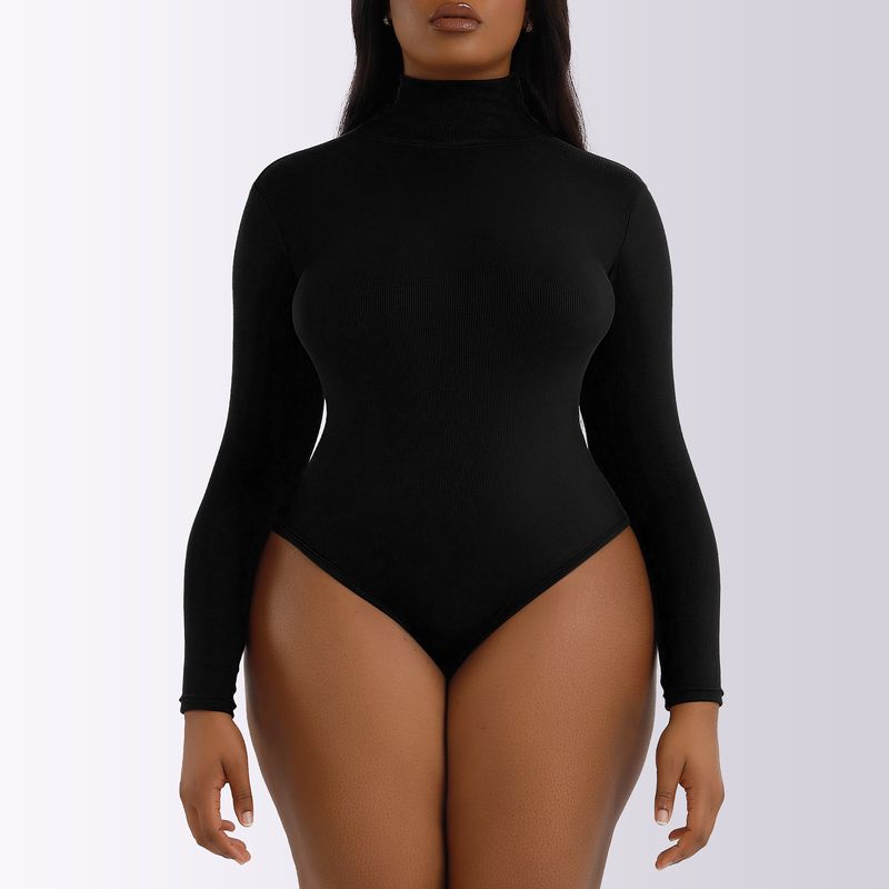 Tuta a maniche lunghe con collo alto e fondo a camicia da donna autunno e inverno_voghion.com