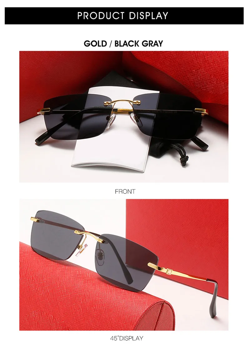 Occhiali da sole quadrati classici uomo donna montatura oro_voghion.com