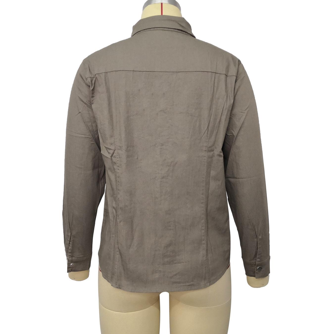 Langärmlige Jeanskleidung für Damen, mittellanges neues Jeanshemd für Damen_voghion.com