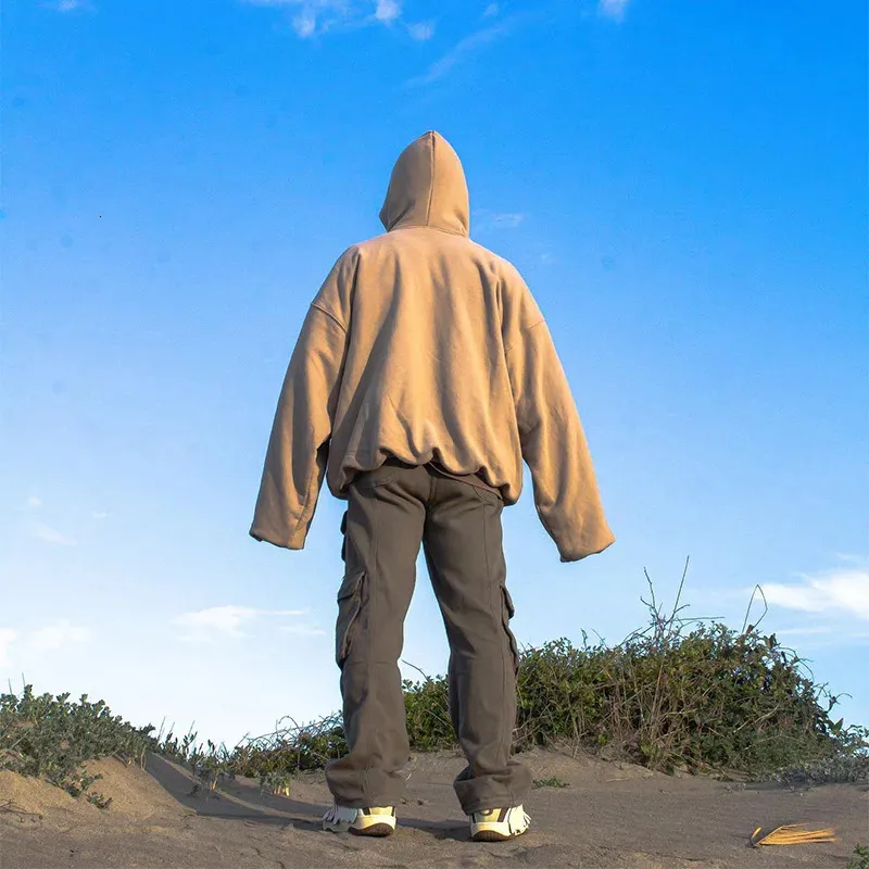 Herren Einfarbig Doppellagig Übergroßer Reißverschluss Baumwolle Retro Hochwertiger Hoodie Frühling/Sommer Casual Streetwear R250219_voghion.com