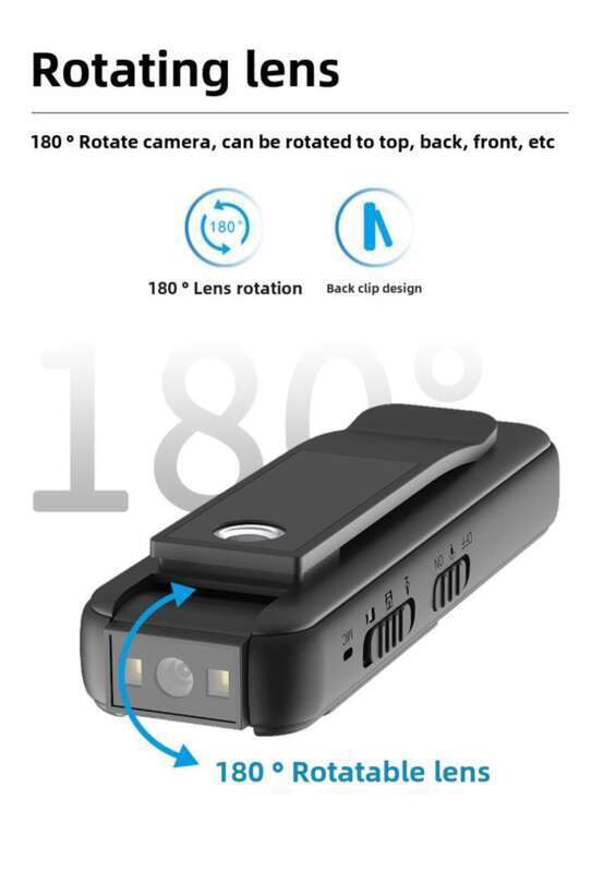 High Definition Night Vision Camera With Screen, Intelligent Noise Reduction, Back Clip, Conference Recording,_voghion.com
