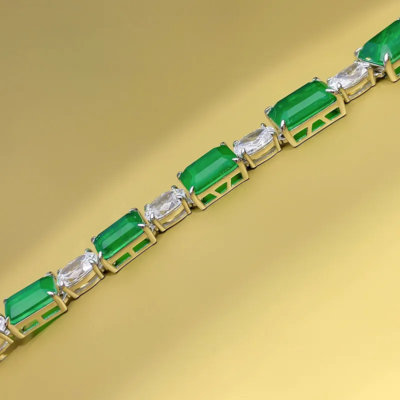 Ketten 2022 S Sier Halskette Klassische grüne Frauen Advanced Smaragd Weiblicher Schmuck_voghion.com