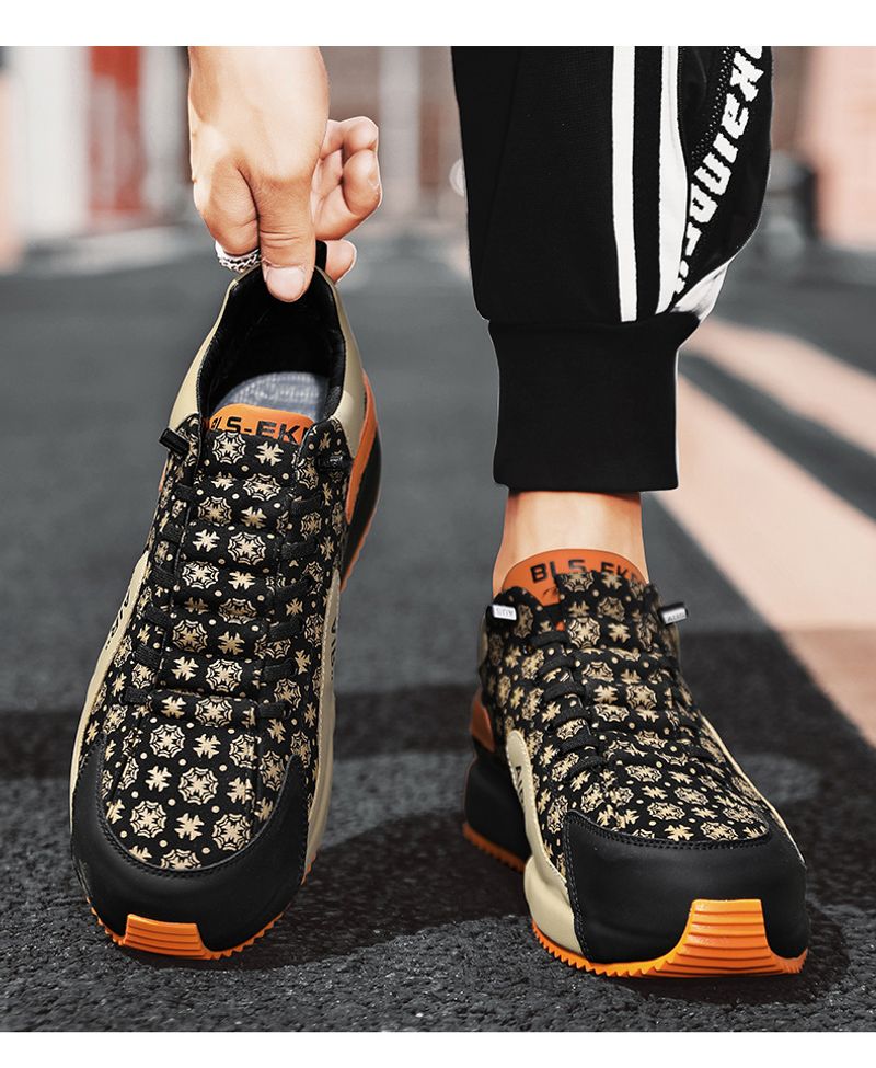Men's Spring 2024 New Versatile Casual Board With One Step Anti Slip Thick Sole Sports Black Trendy Shoes_desvips.com