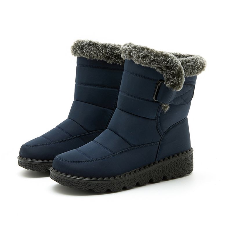 Men's New Snow Hair Collar Waterproof Boots High Top Non-slip Warm Women's Cotton Shoes_voghion.com