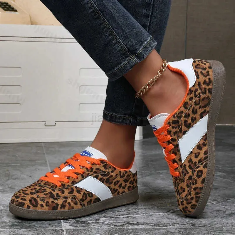 Leopard Print Women Outdoor Classic Retro Trainers Walking Sneakers Fashion Free Shipping New Lace Up Non-Slip Casual_voghion.com