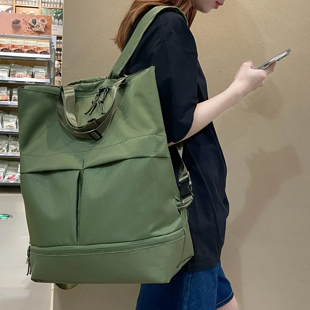 Unisex Travel Backbag Lightweight Women&Men Carry On Backpack Large Capacity Solid Colour Multifunctional Versatile_voghion.com