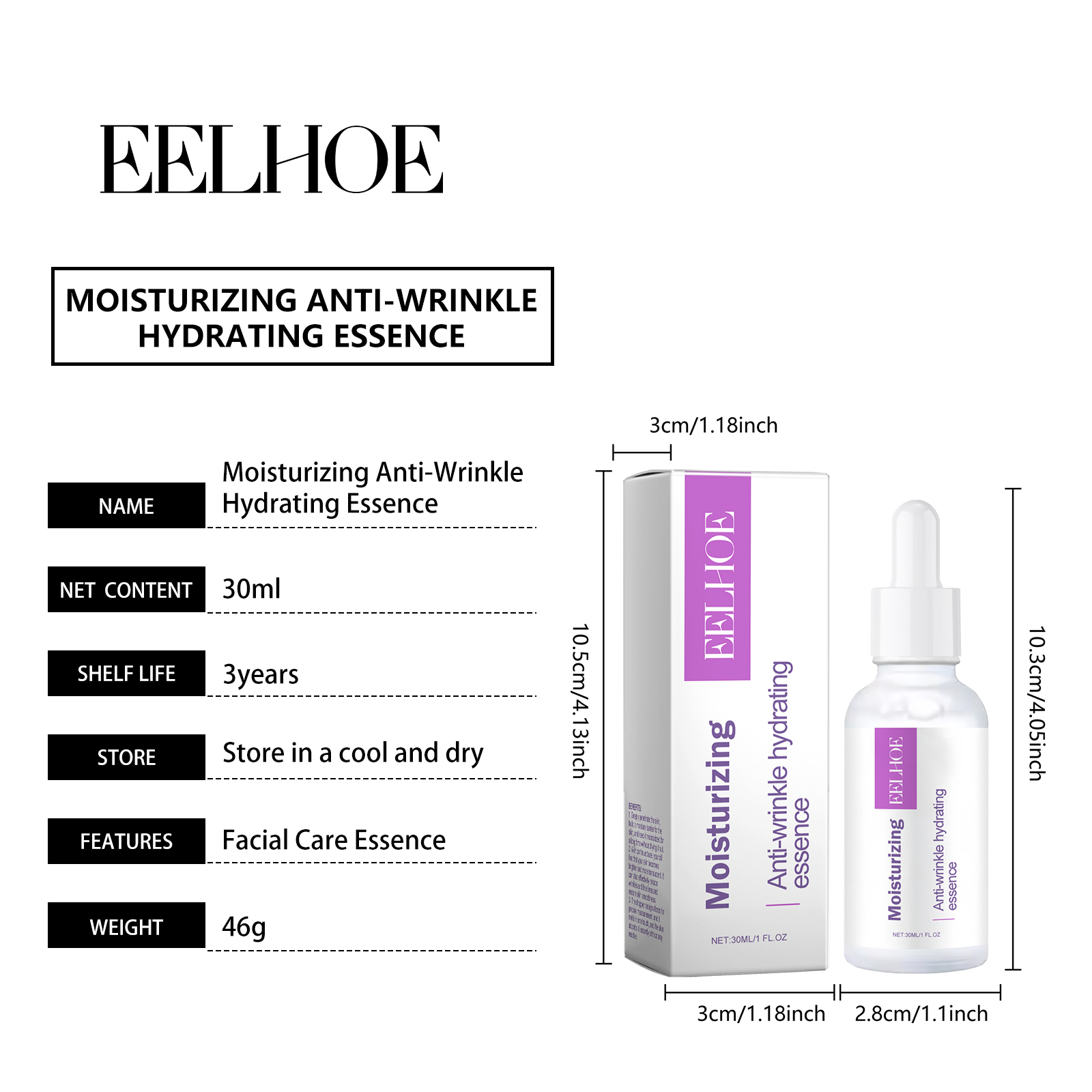 EELHOE Moisturizing And Anti-Wrinkle Hydrating Essence Hydrating And Rejuvenating Skin Repair Facial Essence Wet Compress Water_voghion.com
