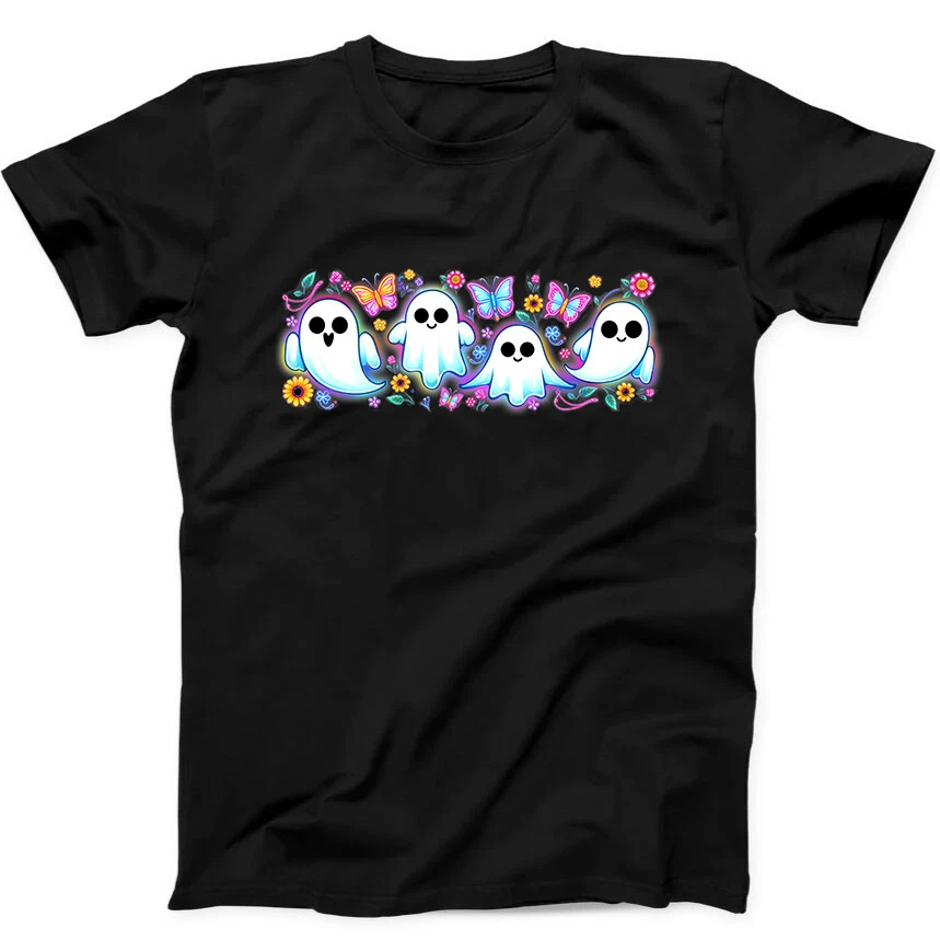 Halloween t-shirt met bloemengeesten grappig voor dames heren_voghion.com