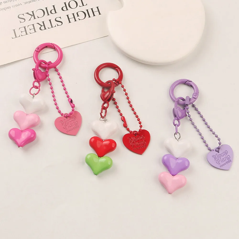 Catene per cellulare con ciondolo a forma di cuore 3D coreano, carine, per donne, portachiavi, dolce, color caramella, decorazione, gioielli_voghion.com