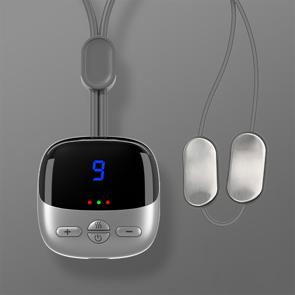 EMS Tens Massagegerät mit Heizung Mikrostrom Cervical Neck Pulse Massagegerät EMS Muskelstimulation Tiefenentspannung_voghion.com
