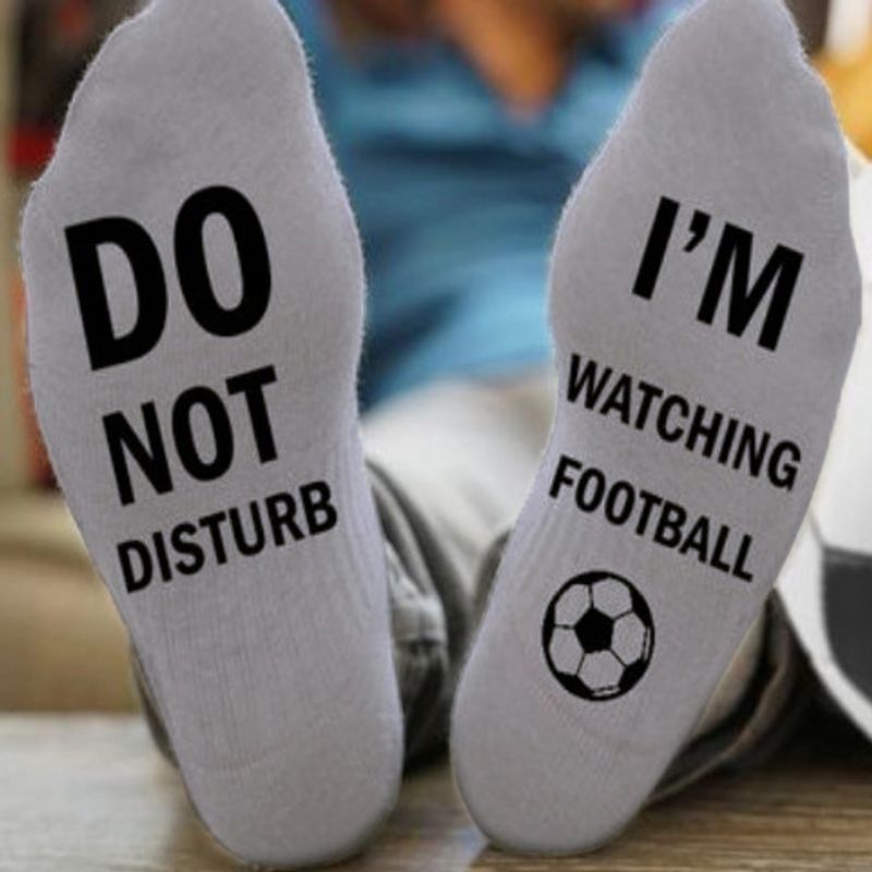 Unisex DO NOT DISTURB WATCHING FOOTBALL Neutrale Socken mit mittlerem Schlauch_voghion.com