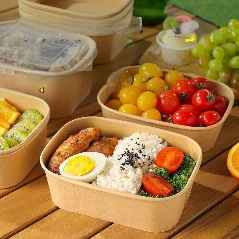 Grătar, Picnic, Camping, Prânz de unică folosință, Ambalaj din hârtie kraft, Cutie pentru sushi, Bol pentru salată cu alimente ușoare, Cutie Bento pentru fructe_voghion.com