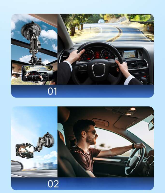 Suport de telefon pentru fotografie montat în mașină, Unghi de vizualizare auto, Ventuză DJI Gopro, Cameră video cu mișcare, Dispozitiv Pan Tilt_voghion.com