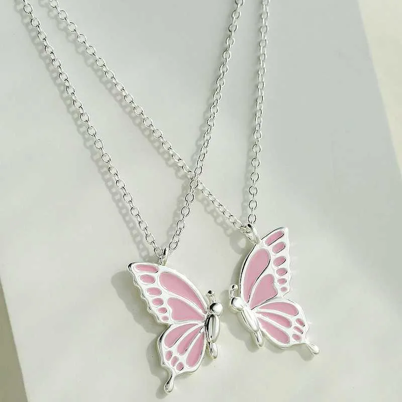 Butterfly Pendant Necklace For Couples Two-piece Jewelry Set_voghion.com