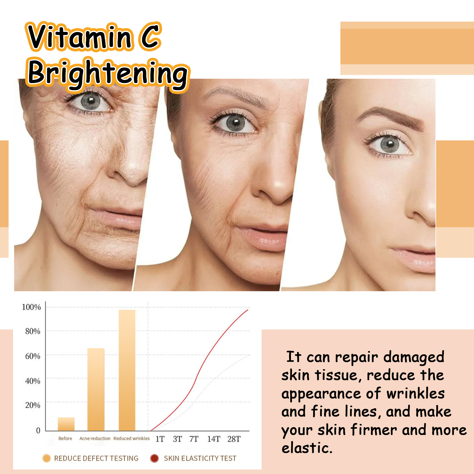 EELHOE Vitamin C Brightening Cream, Improve Drying To Reduce Fine Lines Held Acne Moist Brightens The Face Cream_voghion.com