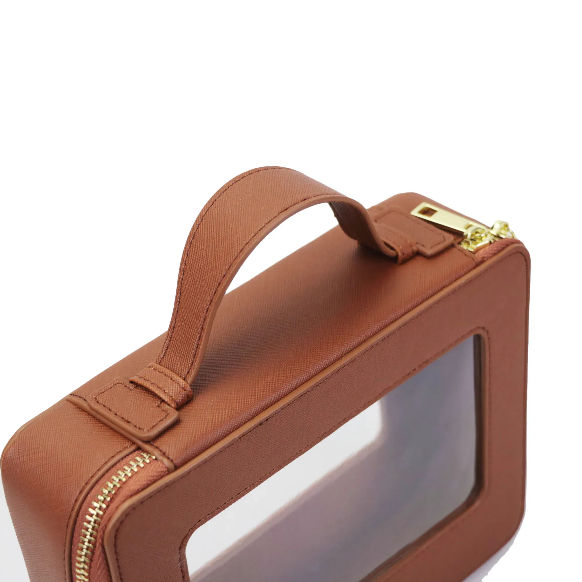 Trousse de toilette personnalisée en cuir véritable, colorée, classique, portable, voyage, transparente, en PVC, cosmétique, TPU_voghion.com