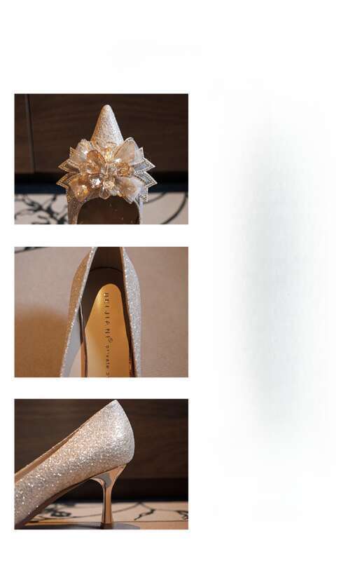 Scarpe da damigella d'onore per banchetti da sposa con punta affilata e fiocco in cristallo a forma di fata_voghion.com