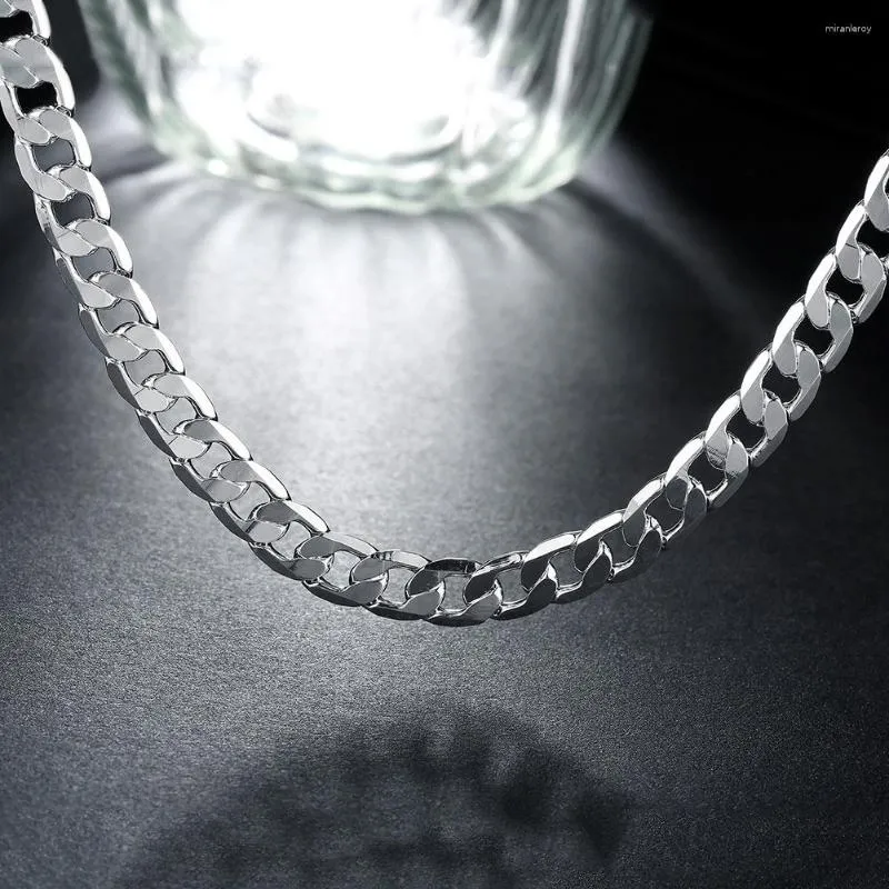 Ketten Klassische Herren-Sier-Farbhalskette Hochwertiger Schmuck Persönlichkeit 16-24 Zoll 8mm Mode Weihnachtsgeschenke_voghion.com