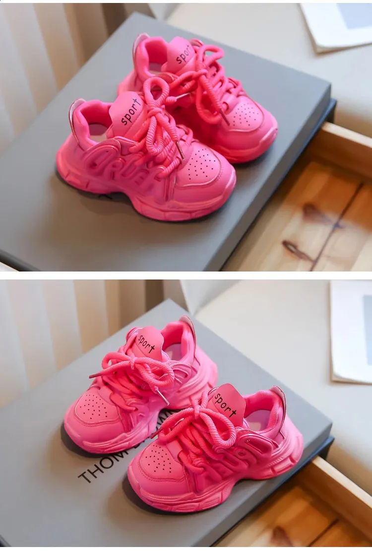 2023 New Girls Sports Simple Spring And Autumn Boys Rose Pink Cute Childrens Shoes Direct Transport Anti Slip 240912_voghion.com