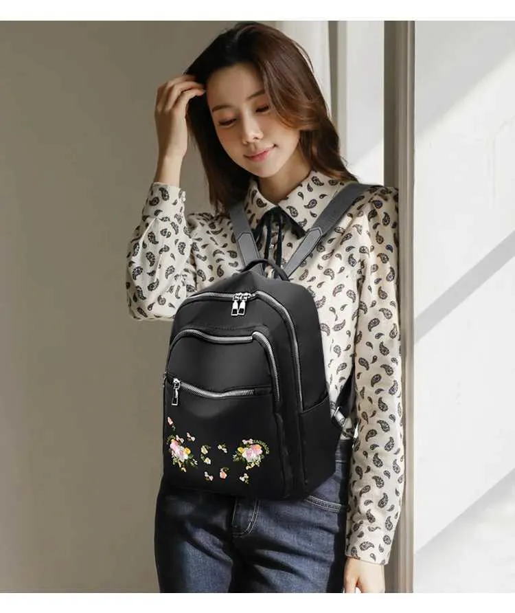 Sac à dos d'école pour adolescentes, sacs à bandoulière, Mochila Feminina, sacs à dos pour femmes, en nylon, imperméable, décontracté, pour femmes_voghion.com