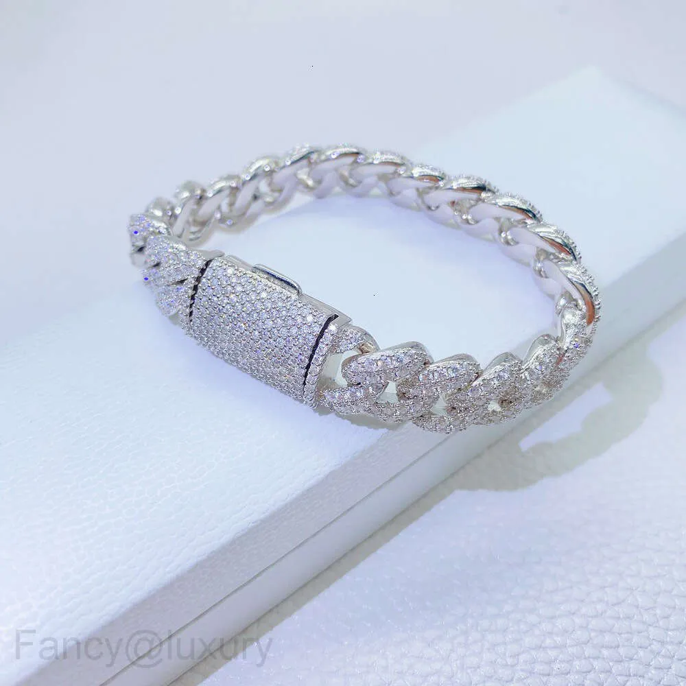 cuban Link Chain Necklace Designer For Women Men Sterling Sier Platinum Plated 12mm Width Vvs Moissanite Pass Dia Tester_voghion.com