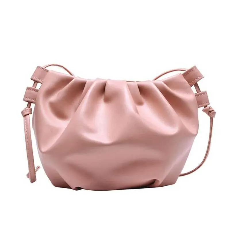 Módní dámská ramenní taška, nový příjezd, crossbody, jednobarevná, skládaný design, dámská mini zipová taška přes rameno, Cloud Bag_voghion.com