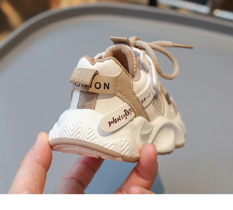 Childrens mesh breathable short chubby TPR running for boys and girls childrens casual sports shoes white tennis 3 4 5 6_voghion.com