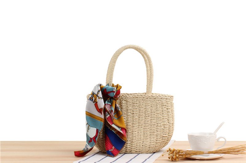 New Korean Handmade Grass Vacation Beach Woven Women's Casual Hand-held Small Bag_voghion.com