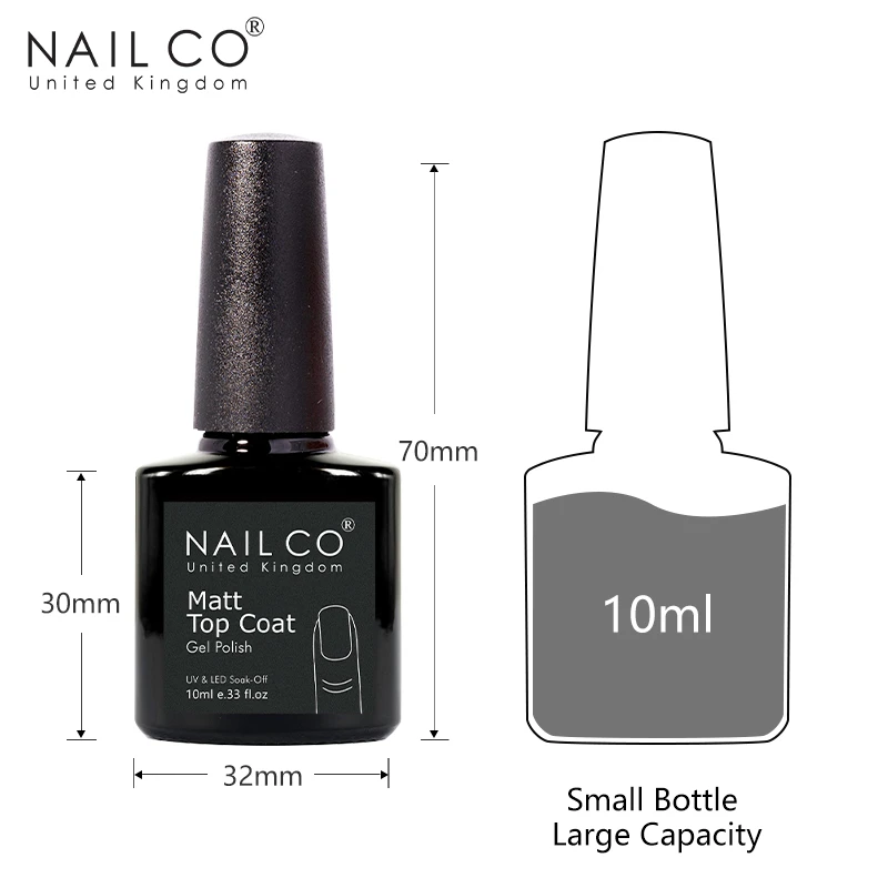 NAILCO 10ml Matte Top Coat Gel Vernis à Ongles Vernis Transparent Soak Off MattTop Reinforce Gel Primer Base Nail Art Manucure Mat_voghion.com