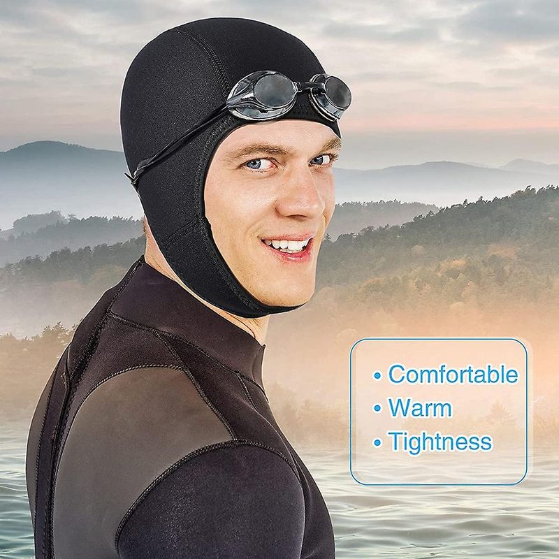 2 buc neopren scufundări costum termic cu glugă capace de înot cu curele de bărbie Snorkeg Surf Bean_voghion.com