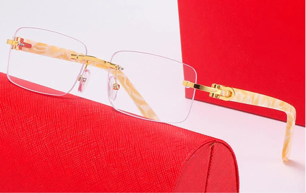 Nuovo stile di moda in legno corno di bufalo stile 00520 occhiali da sole di colore misto in lega di titanio con montatura miopia uomo donna di alta qualità UV400_voghion.com