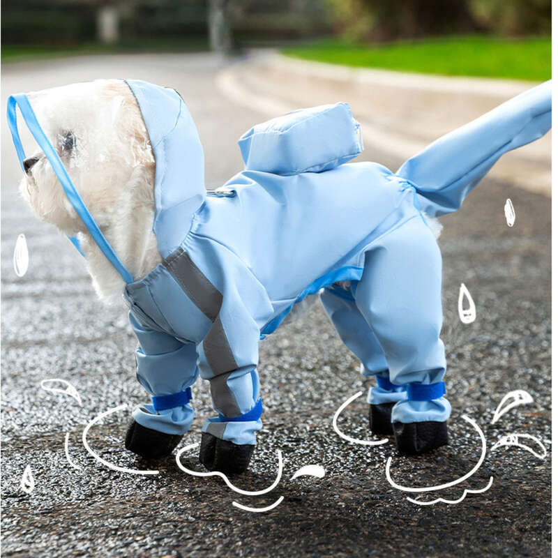 Blue Three-dimensional Backpack Can Be Pulled, With A Foot Connected Raincoat Rain Cover. It Covers All Feet Tails In_voghion.com