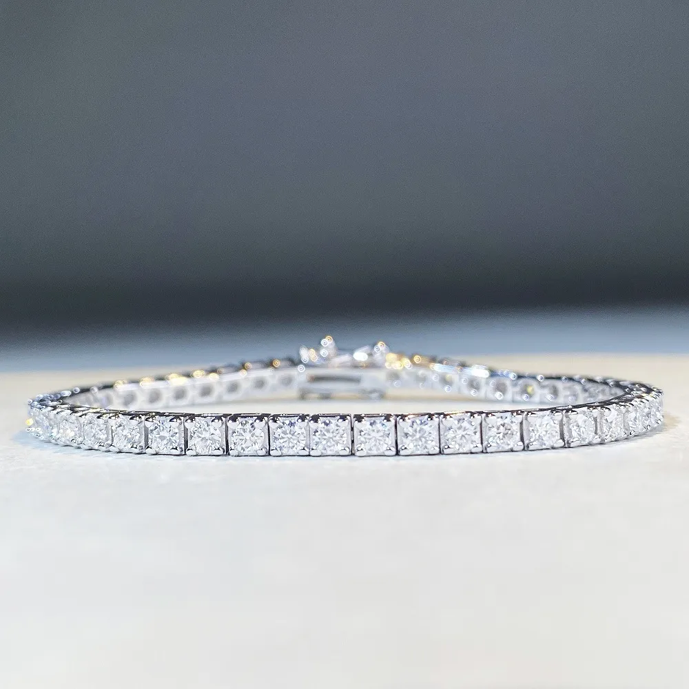 Bracciale da uomo VVS in moissanite all'ingrosso, collana in argento sterling con catena da tennis_voghion.com