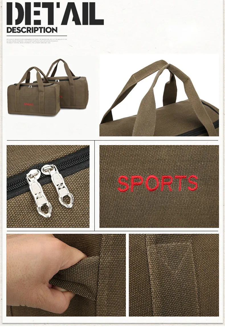 Unisex Vintage Canvas Travel Large Capacity Duffel Hand Lage Gym Pack Multifunction Sac De Voyage Weekend Bag_voghion.com