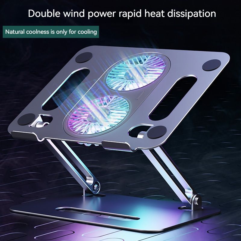 Supporto per laptop in alluminio con raffreddamento, portatile, pieghevole, per scrivania, per tablet e notebook, per MacBook Air Pro, iPad, computer da 17,3 pollici_voghion.com