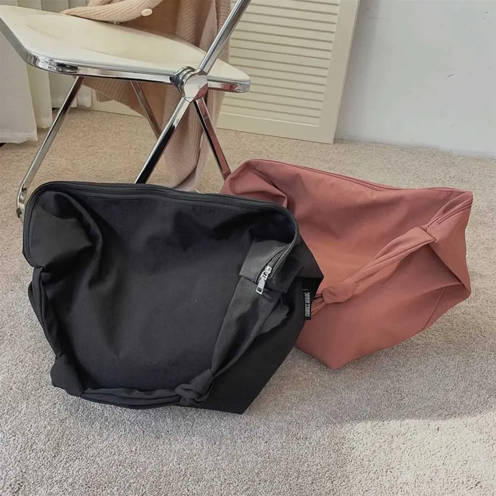 Schultertasche Große Kapazität Fem Handtasche Lässig FI Tragbare Feste Farbe Einfache Leinwand Elegante Wochenende Schultern Y241109_voghion.com