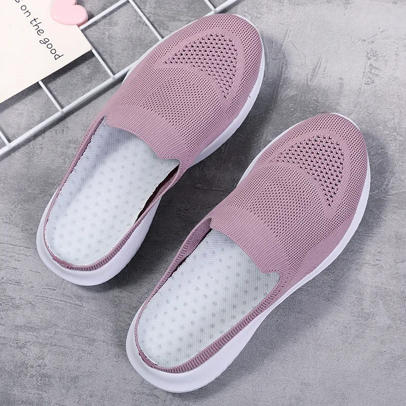 2022 NEW Mesh Slip-On Shoes Sneakers Women Summer Casual Slippers Lightweight Big Size Breathable_voghion.com