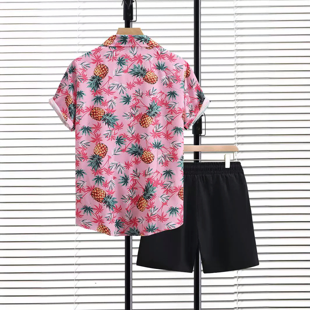 Men's Clothing Beach casual men's wear men's short-sleeved shirt shorts suit men's shirt pants summer 2024 new cross-border_voghion.com