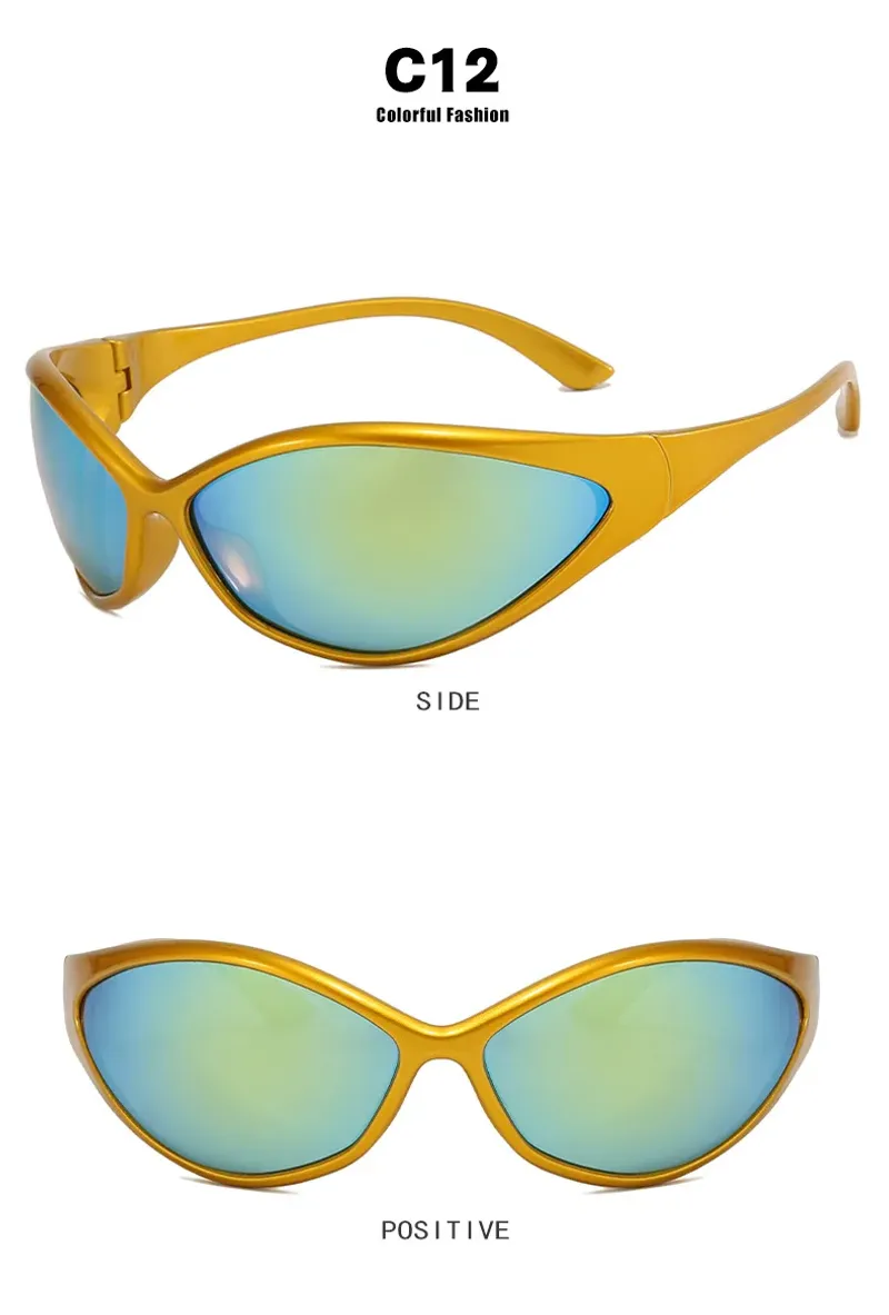 Ochelari de soare Y2K de designer de brand Sport ochelari de soare pentru femei pentru bărbați Vintage Punk ochelari de soare Future Riding Steampunk ochelari_voghion.com