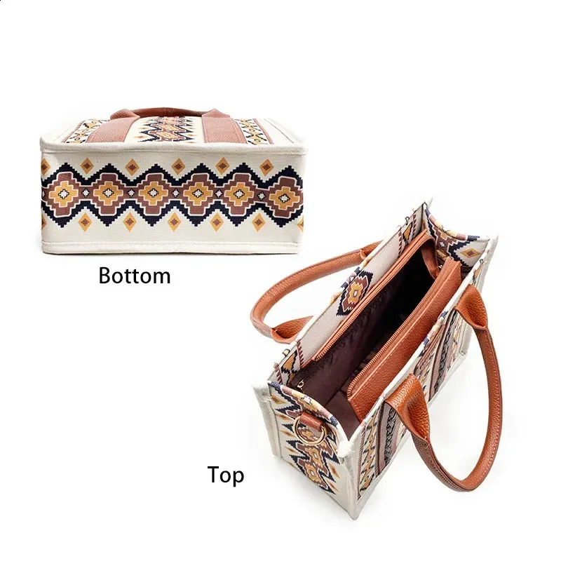 Damen Spot Cross-Border Tote Canvas Umhängetasche Bohemian Aztec Geldbörsen und Handtaschen Damen Geldbörse 240824_voghion.com