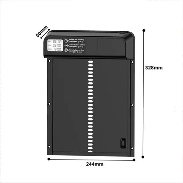 Apriporta automatico per pollame con alimentazione solare, design resistente in alluminio._voghion.com