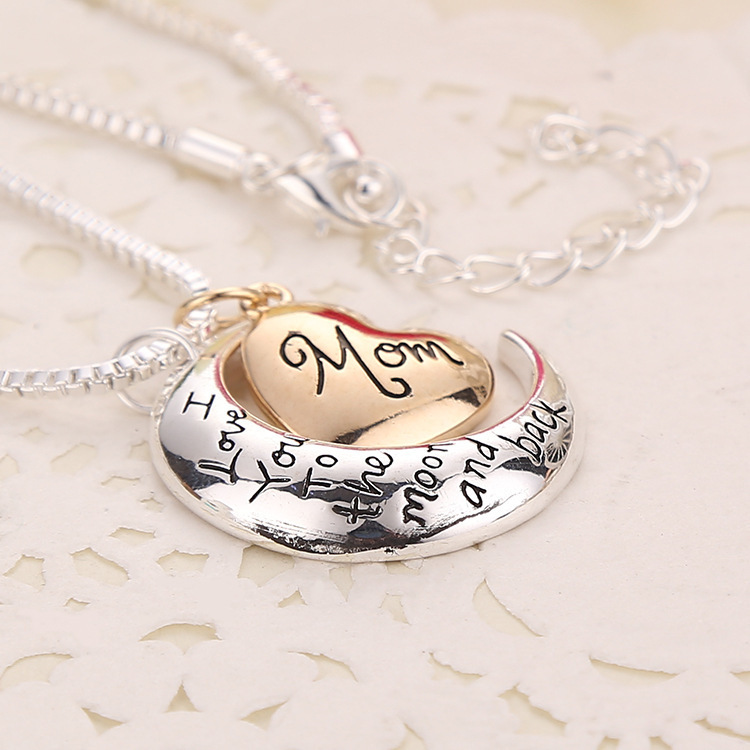 Colar com pingente i love you mom presente dia das mães_voghion.com
