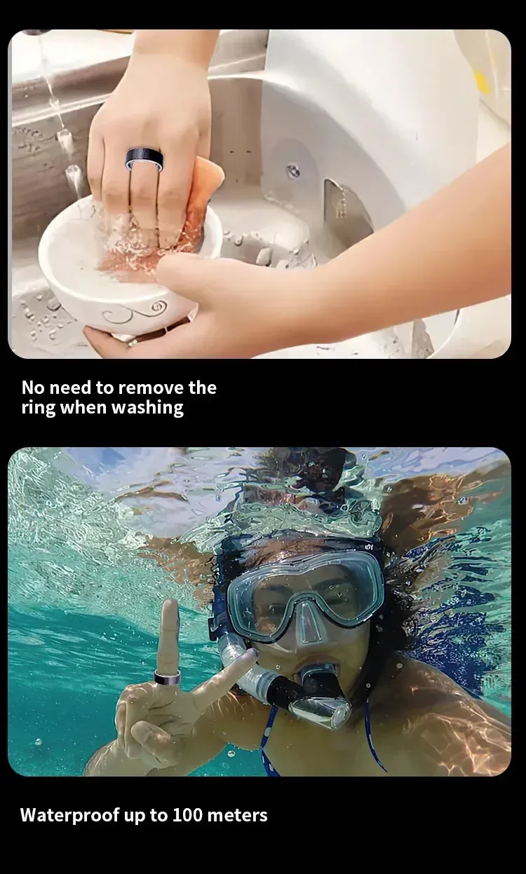 Fashion Health Tracker for Heart Rate Sleep Step Counting Body Temperature Monitoring Smart Finger Ring 240730_voghion.com