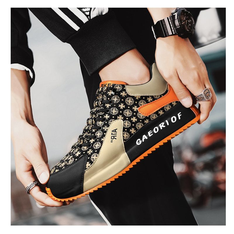 Men's Spring 2024 New Versatile Casual Board With One Step Anti Slip Thick Sole Sports Black Trendy Shoes_desvips.com