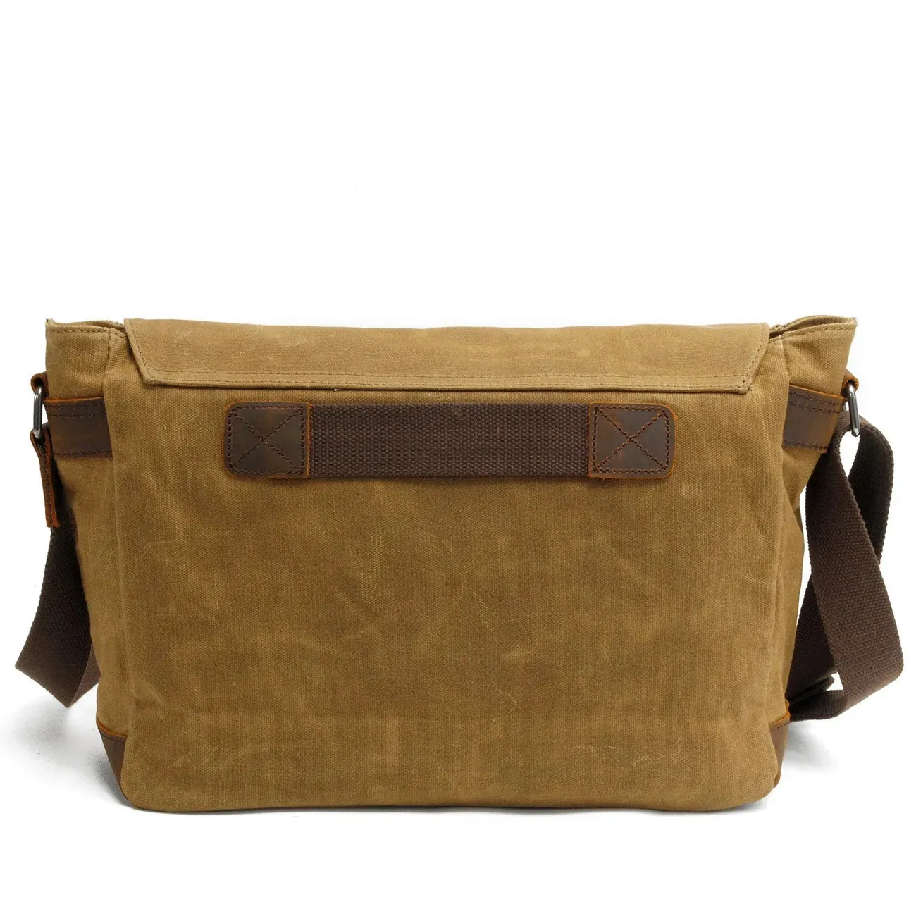 Vintage per uomo Borsa a tracolla in tela oliata da uomo Borsa a tracolla singola Borsa per computer portatile Borsa a tracolla 241115_voghion.com