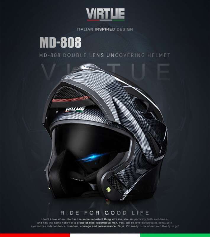 Speciálně navržená pánská odhalená helma VIRTUE pro elektrické motocykly s Bluetooth, běžecká helma může být vyrobena z nové_voghion.com