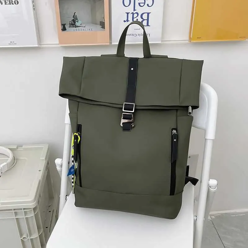 Damen Freizeit Großer Rucksack Männer Laptoptasche Ladys Nylon Roll Top Männlich Reisetasche Port Schulrucksäcke Für Teenager_voghion.com