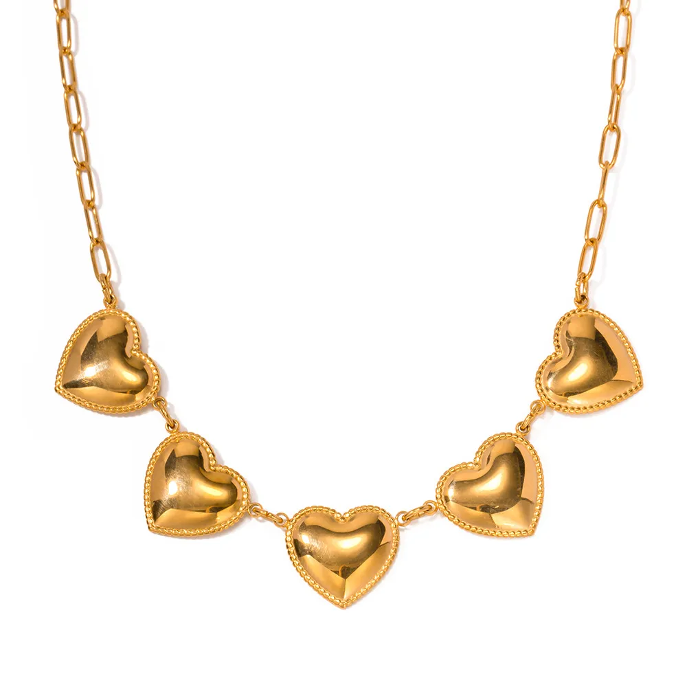 Collana con pendente a cuore in oro per donna acciaio inossidabile_voghion.com