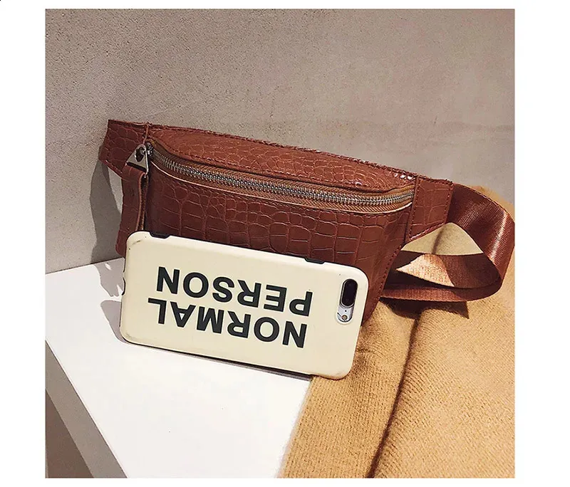 Leder Brusttasche Fanny Frauen Tasche Kleine Bum Taille Gürteltaschen Casual Phone Pack Mode Brieftasche c101 240829_voghion.com